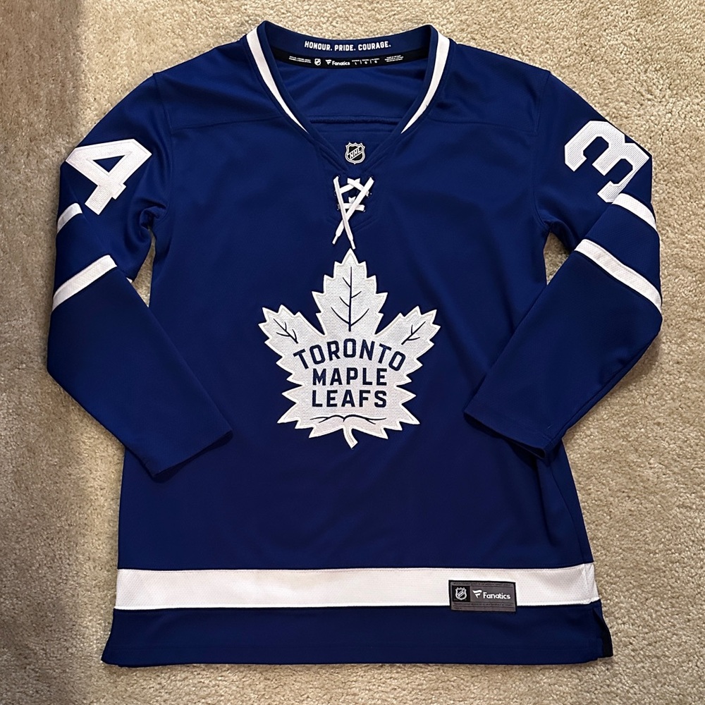 NWOT Fanatics Matthews Toronto Maple Leafs Blue Jersey size L